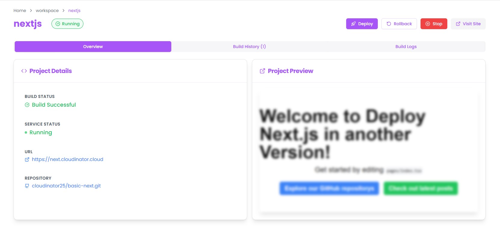 Access your deployed HTML site